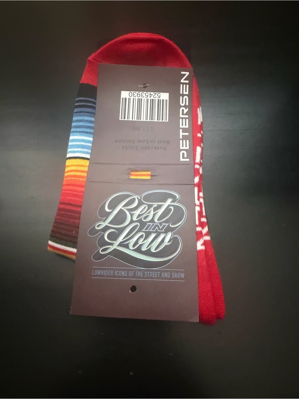Men’s Red Patterned Crew Socks - Best in Low